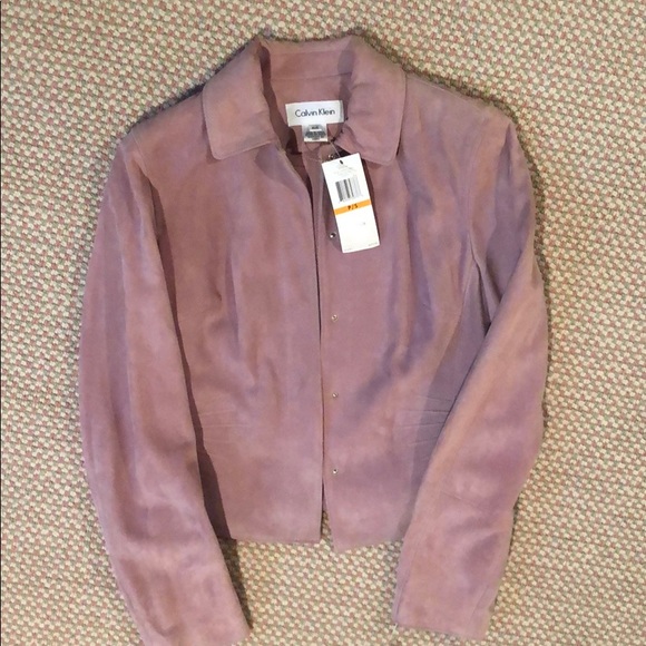 Calvin Klein, dusty rose suede jacket - Picture 1 of 3